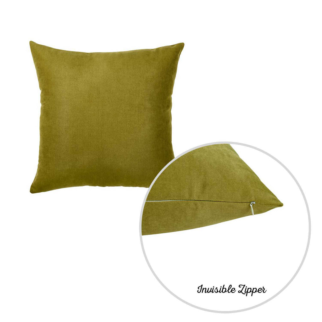 Set of 2 Fern Green Brushed Twill Decorative Throw Pillow Covers