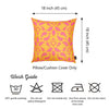 18"x18" Orange Ikat Decorative Throw Pillow Cover Printed