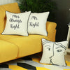 Set of 2 Mr. and Mrs. Right Decorative Printed Pillow Covers