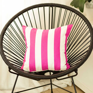 Hot Pink and White Sailing Stripe Decorative Throw Pillow Cover