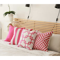 Hot Pink and White Sailing Stripe Decorative Throw Pillow Cover