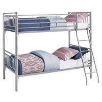 56.75"x 78.5"x 65.75" Bunk Bed Twin Size Detachable Silver Metal