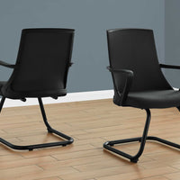 21"x 21"x 35" Office Chair 2pcs Guest Black Mesh Mid Back