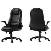 28.5"x 29.5"x 94" Office Chair Black Leather Look High Back Executive