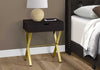 12"x 18.25"x 22.25" Accent Table Cappuccino Or Gold Metal