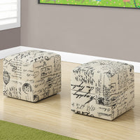 24"x 24"x 24" Ottoman 2pcs Set Juvenile Vintage French Fabric