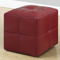 24"x 24"x 24" Ottoman 2pcs Set Juvenile Red Leather Look