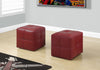 24"x 24"x 24" Ottoman 2pcs Set Juvenile Red Leather Look