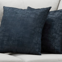 18"x 18" Pillow Dark Blue Brushed Velvet 2pcs