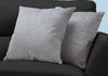 18"x 18" Pillow Light Grey Floral Velvet 2pcs