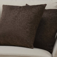 18"x 18" Pillow Dark Brown Floral Velvet 2pcs