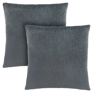 18"x 18" Pillow Dark Grey Mosaic Velvet 2pcs