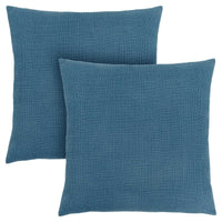 18"x 18" Pillow Patterned Blue 2pcs