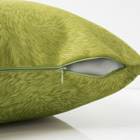 18"x 18" Pillow Lime Green Feathered Velvet 2pcs