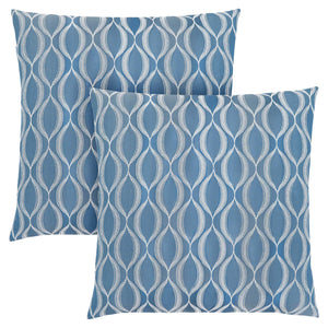 18"x 18" Pillow Blue Wave Pattern 2pcs