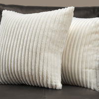 18"x 18" Pillow Ivory Ultra Soft Ribbed Style 2pcs