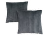 18"x 18" Pillow Grey Ultra Soft Ribbed Style 2pcs