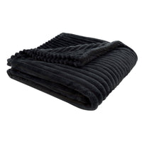 50"x 60" Throw Black Ultra Soft Ribbed Style