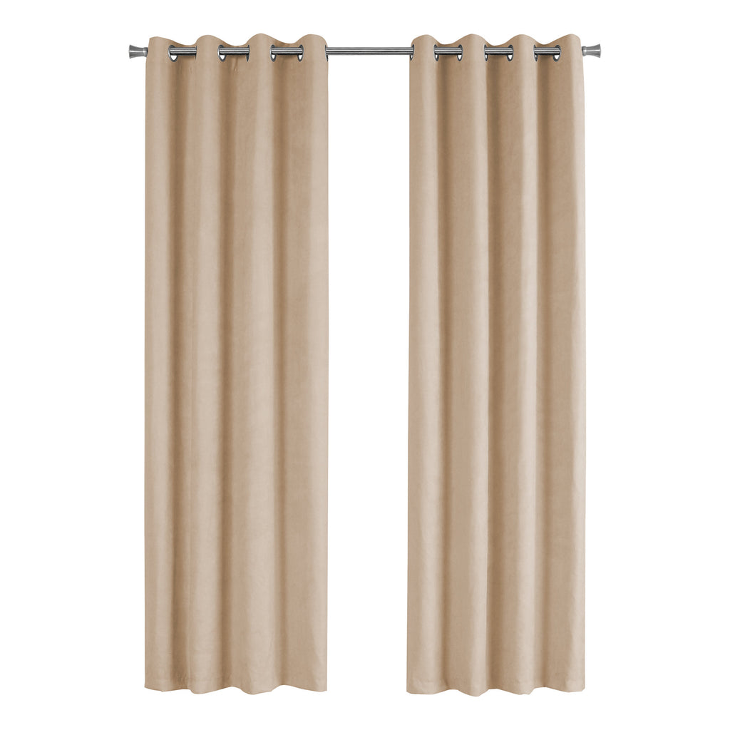 54"x 84" Curtain Panel 2pcs Beige Room Darkening