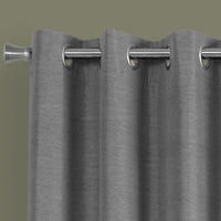 52"x 95" Curtain Panel 2pcs Grey Solid Blackout