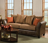 89" X 33" X 37" McLarin Saddle and Council Mocha 100% PU, 60% Acrylic-40% Olefin Patch Sofa