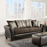 85" X 33" X 33" Jefferson Chocolate Rip Sable 100% Polyurethane-60% Acrylic 40% Olefin Sofa