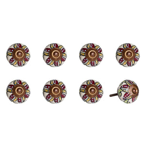 1.5" x 1.5" x 1.5" Ceramic-Metal Multicolor 8 Pack Knob