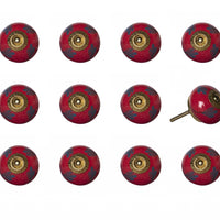 1.5" x 1.5" x 1.5" Ceramic-Metal Multicolor 12 Pack Knob