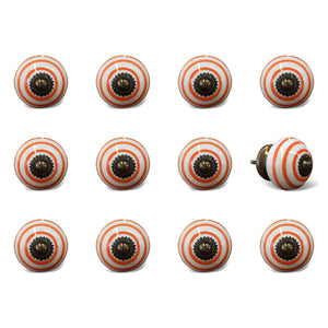 1.5" x 1.5" x 1.5" Ceramic-Metal Multicolor 12 Pack Knob