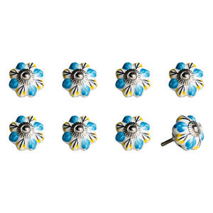 1.5" x 1.5" x 1.5" Ceramic-Metal Multicolor 8 Pack Knob