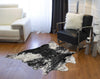 0.8" x 60" x 51" Acrylic Plush, Polyester S&amp;P Black White Rug