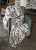 2" x 50" x 60" 100% Natural Rabbit Fur Grey Throw Blanket