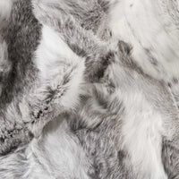 2" x 50" x 60" 100% Natural Rabbit Fur Grey Throw Blanket