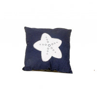 Blue Square Accent Pillow with Nautical White Star