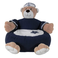 Blue and White Nautical Teddy Plush Chair