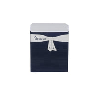 Foldable Navy Blue Fabric Lined Storage Basket