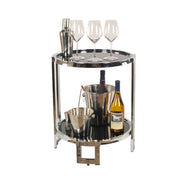 Modern Black and Chrome Bar Cart