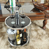 Modern Black and Chrome Bar Cart