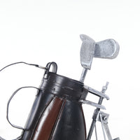 Handmade Vintage Black Golf Bag Sculpture