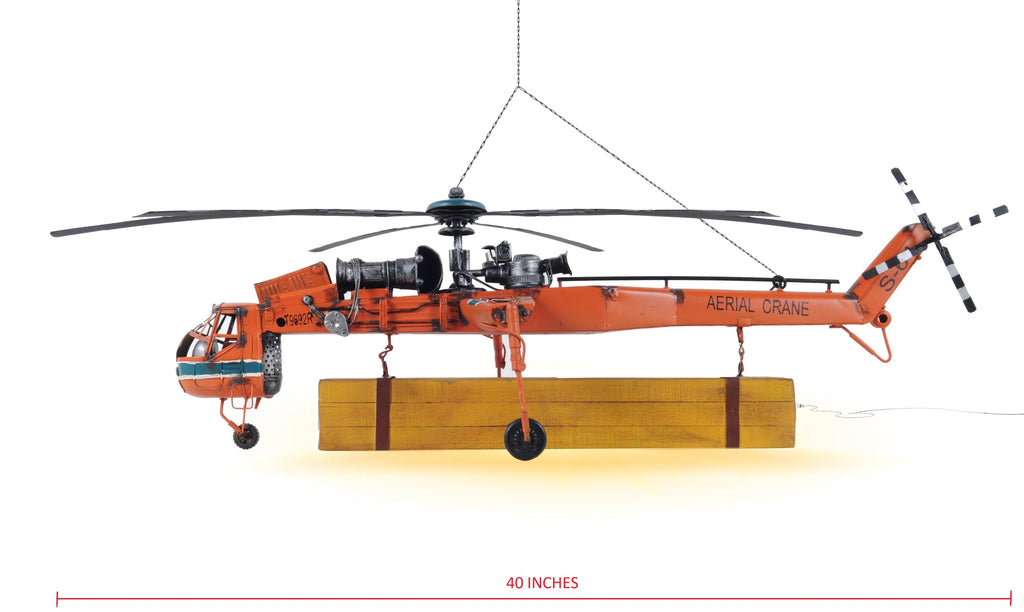 Aerial Crane Lifting Helicopter Sculpture