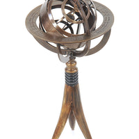 Brass Armillary On Horn Stand