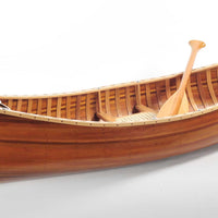 6' Wooden Canoe Matte Finish Boat Model Sculpture