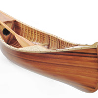 6' Wooden Canoe Matte Finish Boat Model Sculpture