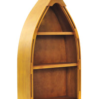 7" x 18.5" x 34.3" Wooden Canoe Book Shelf Small