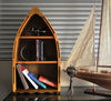 7" x 18.5" x 34.3" Wooden Canoe Book Shelf Small