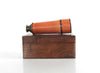 Natural Leather and Brass Handheld Telescope in Wood Box