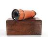 Natural Leather and Brass Handheld Telescope in Wood Box