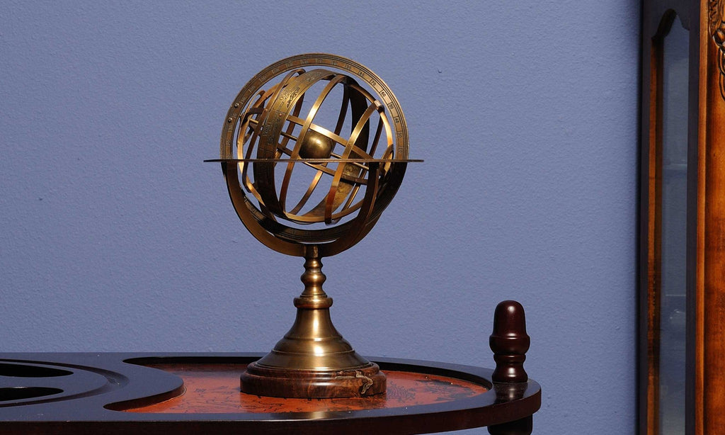 Armillary Sphere on Wood Base