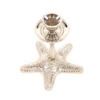 Silver Finish Star Fish Taper Candle Holder