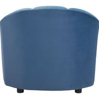 35.8" x 36.2" x 30.7" Dark Blue Velvet, Pine, Plywood, MDF, Zinc Alloy, Chair